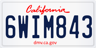 CA license plate 6WIM843