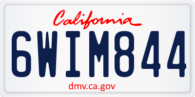 CA license plate 6WIM844