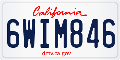 CA license plate 6WIM846