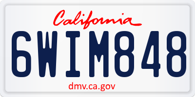 CA license plate 6WIM848