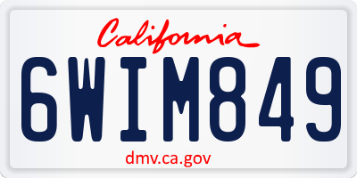 CA license plate 6WIM849