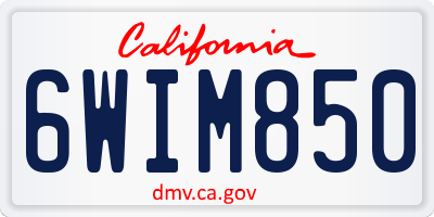 CA license plate 6WIM850