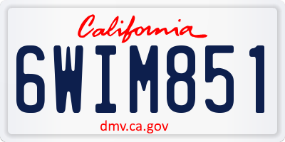 CA license plate 6WIM851