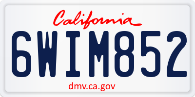 CA license plate 6WIM852