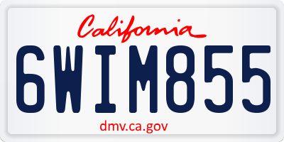 CA license plate 6WIM855