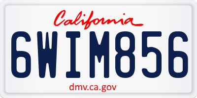 CA license plate 6WIM856