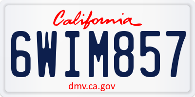 CA license plate 6WIM857