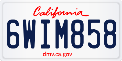 CA license plate 6WIM858