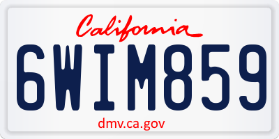 CA license plate 6WIM859