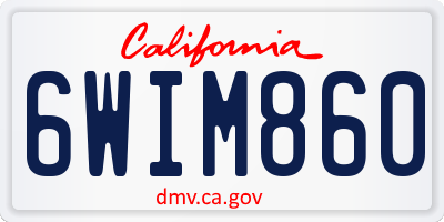 CA license plate 6WIM860