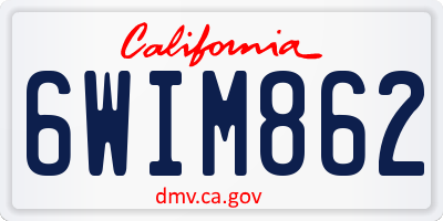 CA license plate 6WIM862