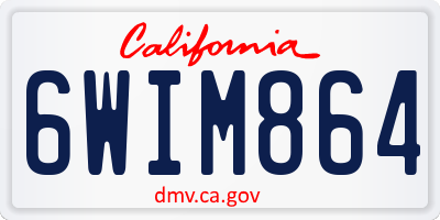 CA license plate 6WIM864