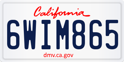 CA license plate 6WIM865