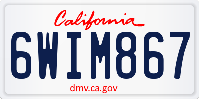 CA license plate 6WIM867