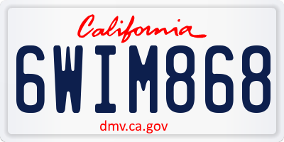 CA license plate 6WIM868
