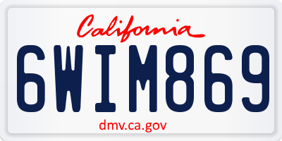 CA license plate 6WIM869