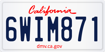 CA license plate 6WIM871