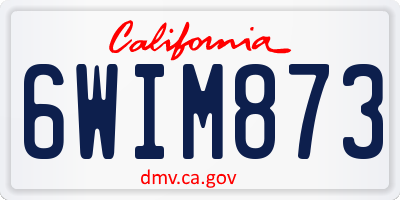CA license plate 6WIM873