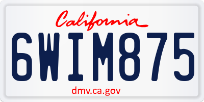 CA license plate 6WIM875