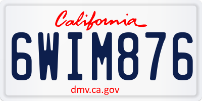 CA license plate 6WIM876