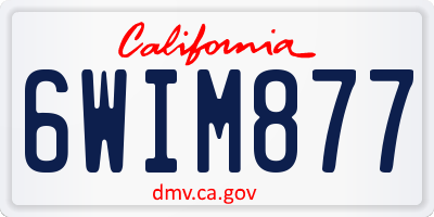 CA license plate 6WIM877
