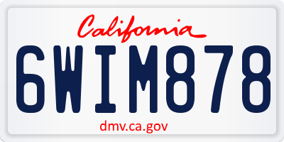 CA license plate 6WIM878
