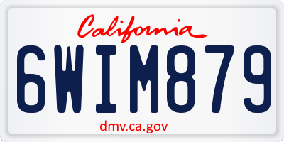 CA license plate 6WIM879