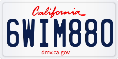 CA license plate 6WIM880