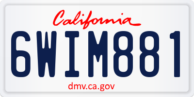 CA license plate 6WIM881