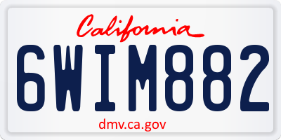 CA license plate 6WIM882