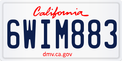 CA license plate 6WIM883