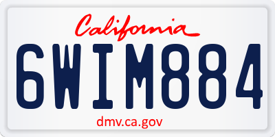 CA license plate 6WIM884