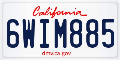 CA license plate 6WIM885