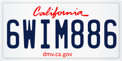 CA license plate 6WIM886