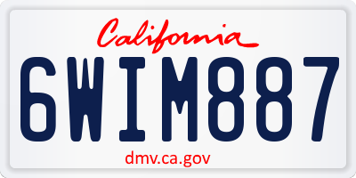 CA license plate 6WIM887