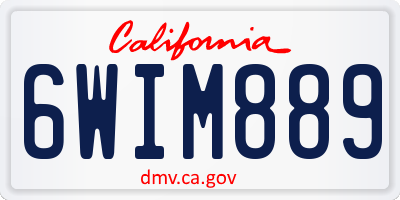 CA license plate 6WIM889