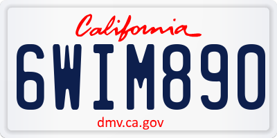 CA license plate 6WIM890