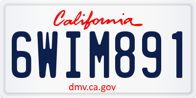 CA license plate 6WIM891