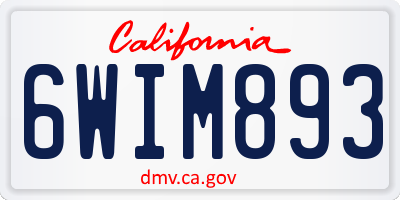 CA license plate 6WIM893