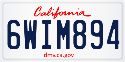 CA license plate 6WIM894