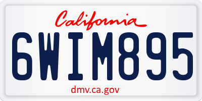 CA license plate 6WIM895