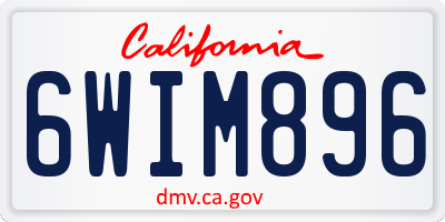 CA license plate 6WIM896