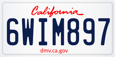 CA license plate 6WIM897