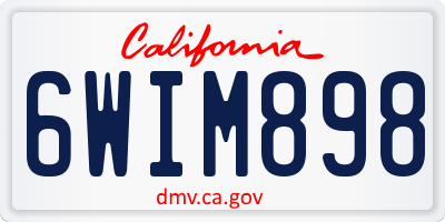 CA license plate 6WIM898