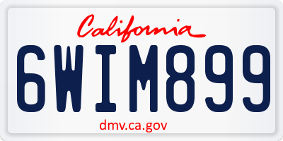 CA license plate 6WIM899