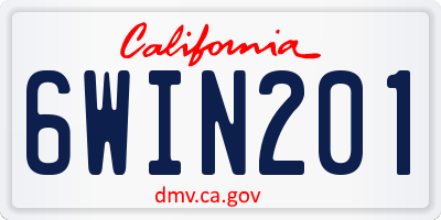 CA license plate 6WIN201