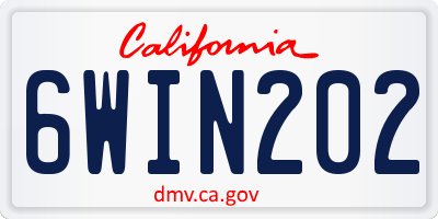 CA license plate 6WIN202