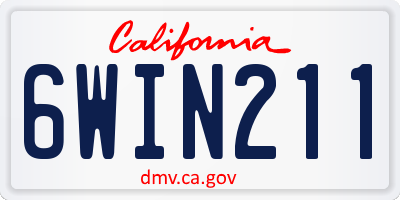 CA license plate 6WIN211