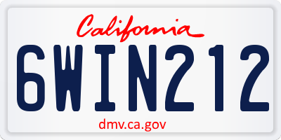 CA license plate 6WIN212