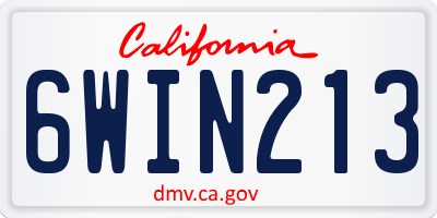CA license plate 6WIN213